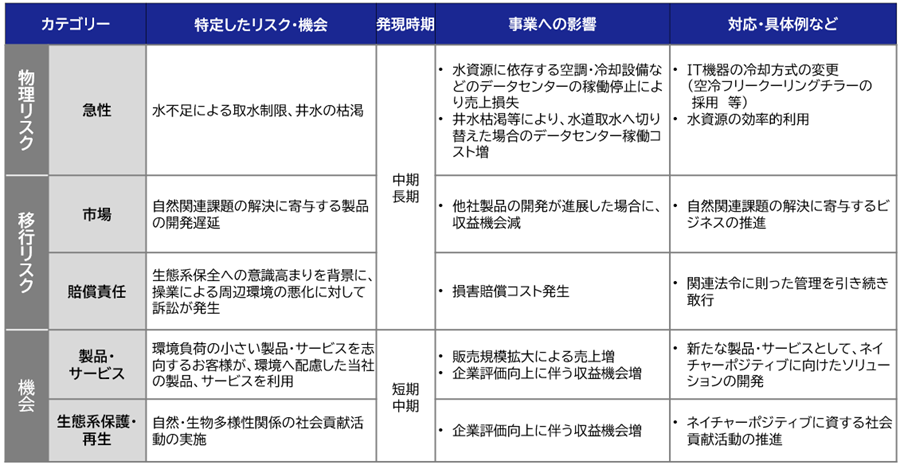 リスクと機会とその対応策