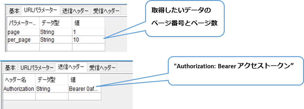アクセストークンを設定