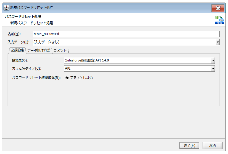 パスワードリセット処理