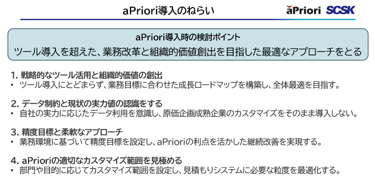 aPriori導入の狙い