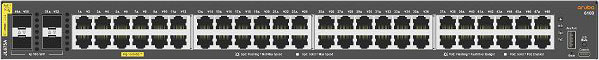 製品写真（front）：HPE Aruba Networking 6100 48G Class 4 4SFP+（JL675A）
