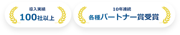 導入実績100社以上／10年連続各種パートナー賞受賞