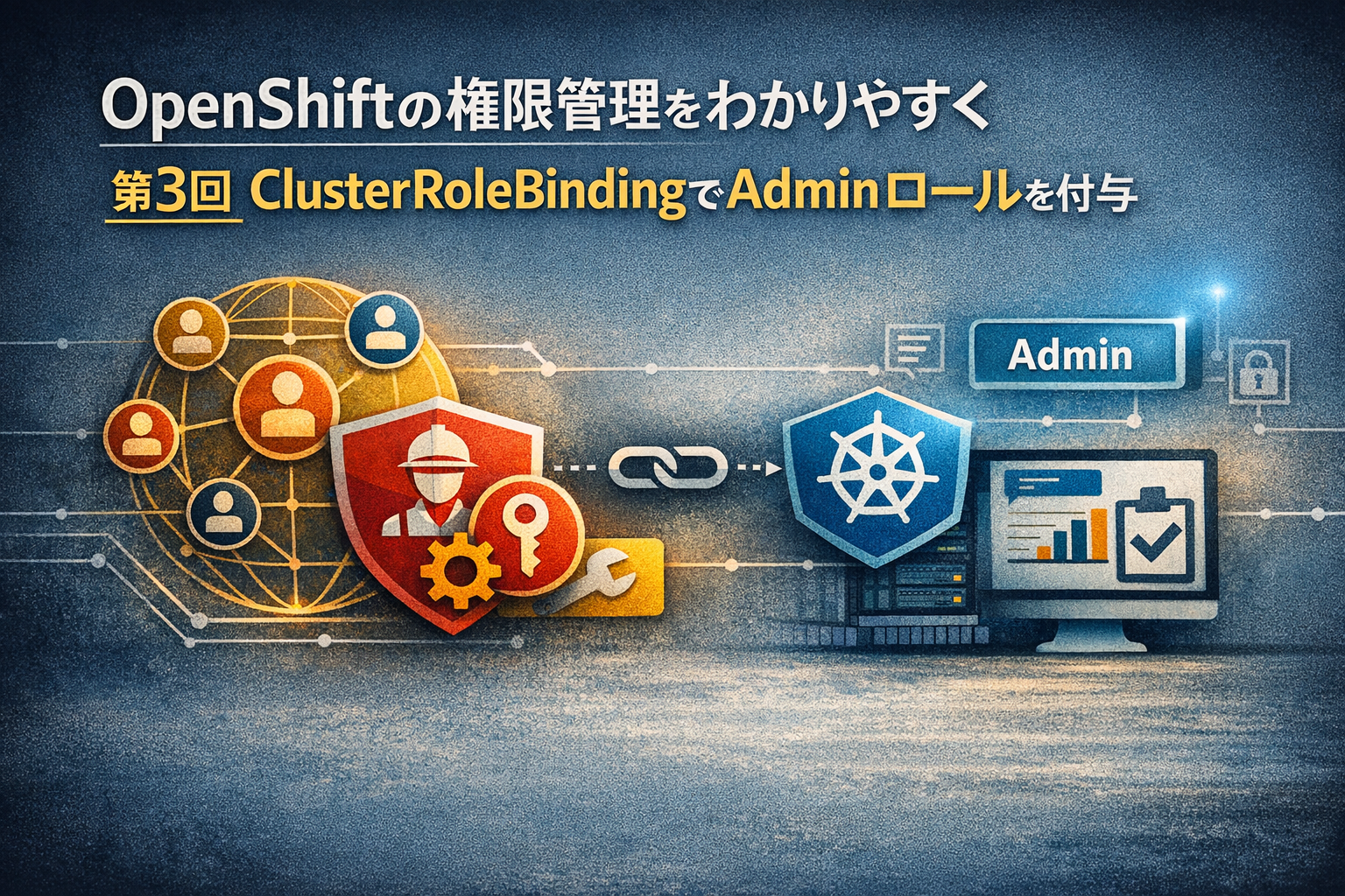 OpenShiftの権限管理をわかりやすく　第3回 ClusterRoleBindingでAdminロールを付与したユーザの権限