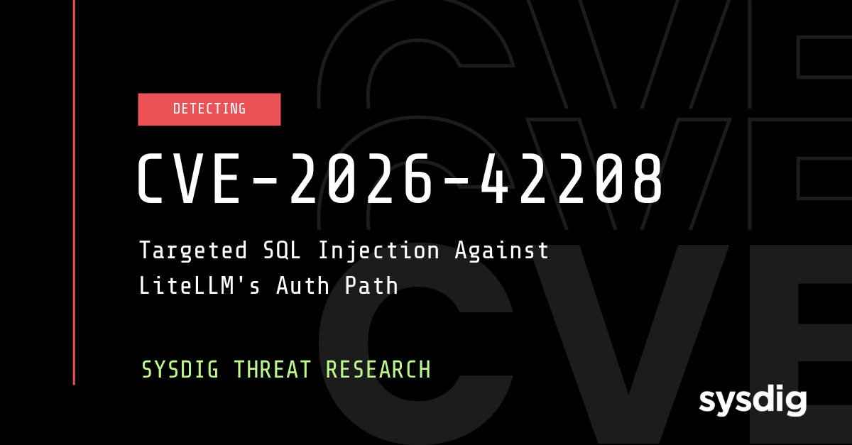CVE-2026-42208:脆弱性公開から36時間後に発見された、LiteLLMの認証パスを標的としたSQLインジェクション